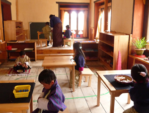 Montessori class, Paro, Bhutan