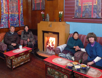 Susan Stephenson with the Pemba family in Darjeeling